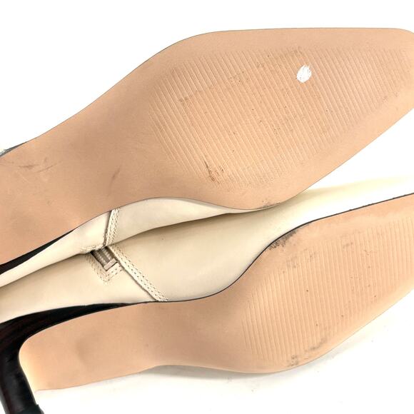 Nordstrom Arazio Kitten Heel Boots 7 White Cream NWOT Ankle Booties Glam Zip - Picture 8 of 9